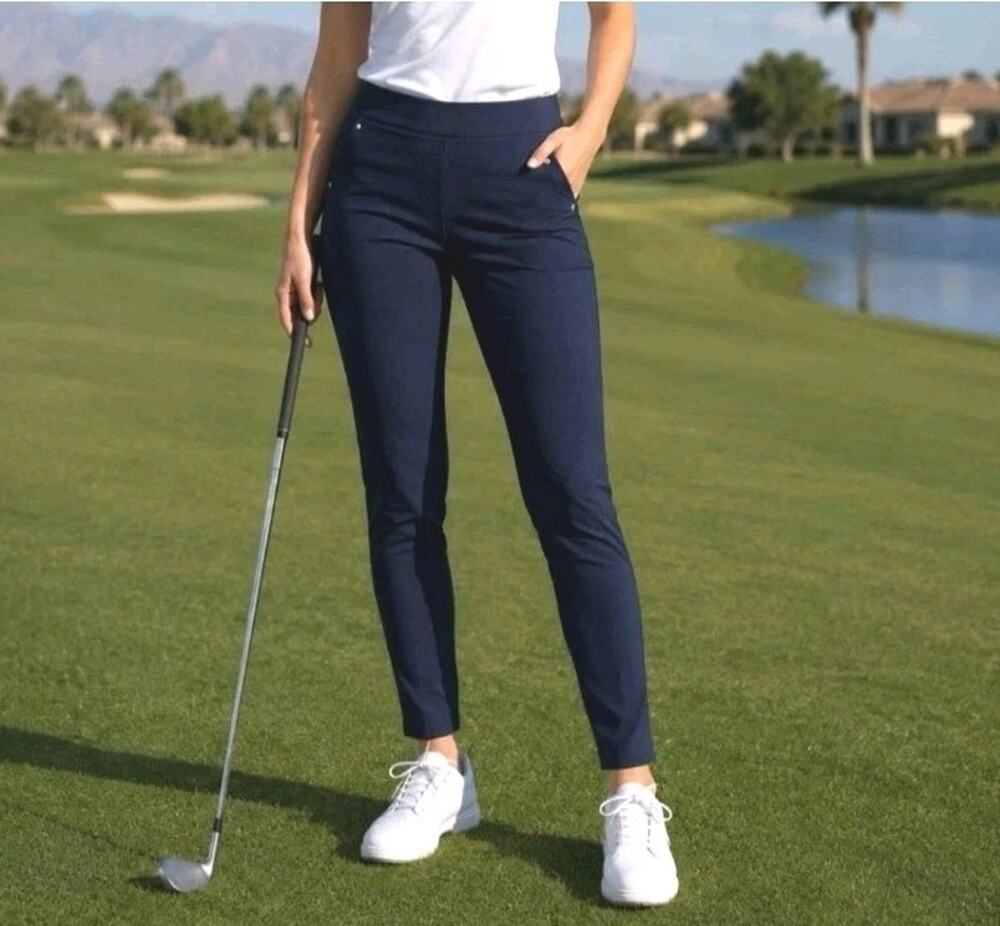 RLX Ralph Lauren ~Woman Size 2~ Navy Blue Golf Eagle Stretch Golf Pants NWT